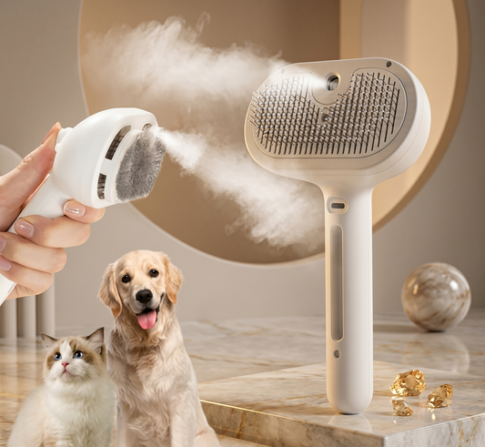 VapoBrush Prosolvelab™ - Spazzola a Vapore Massaggiante 3 in 1 per Cani e Gatti