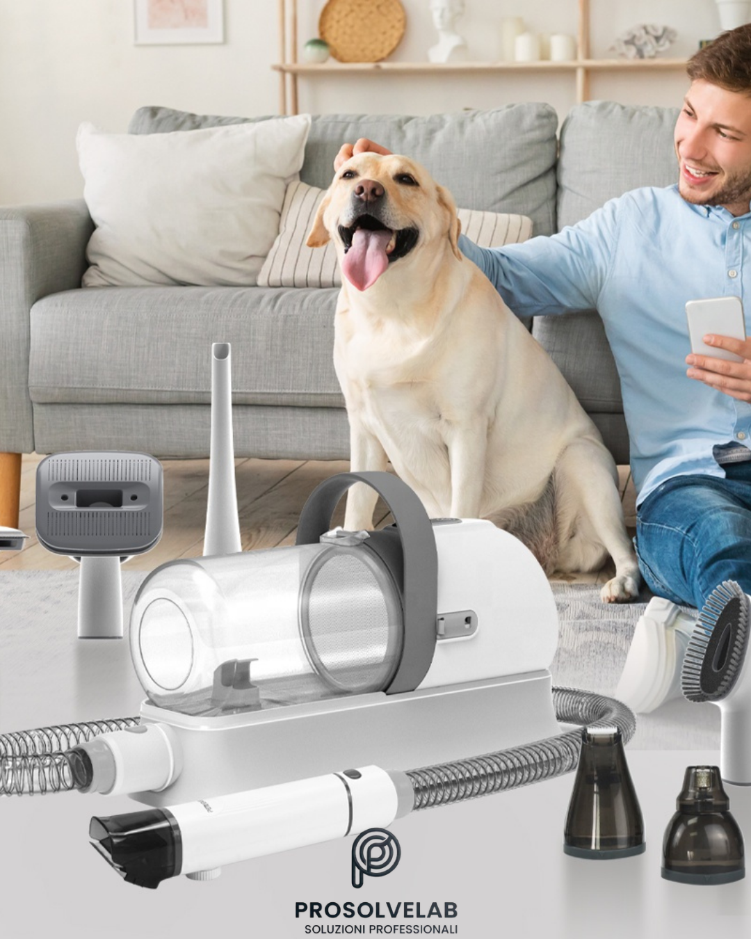 Aspiratore per Toelettatura 7 in 1 per Cani e Gatti | ProsolveLab